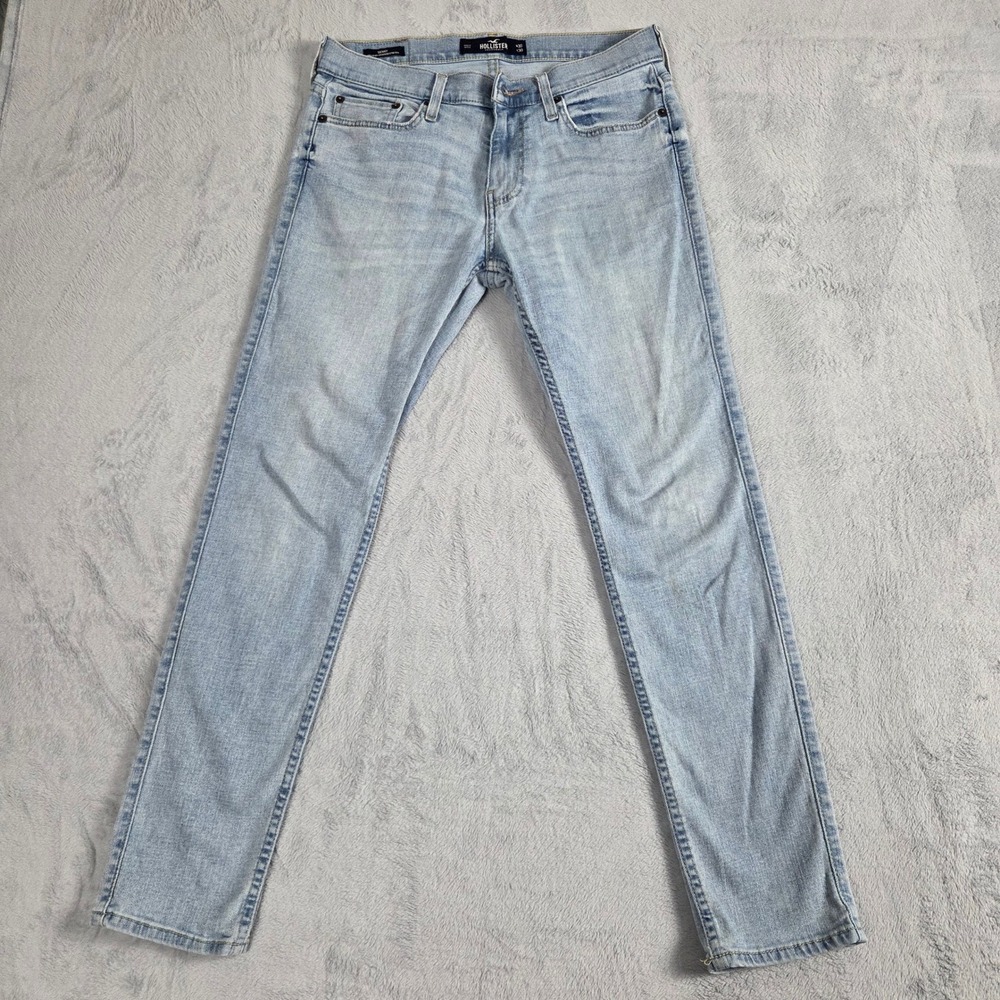 Hollister Skinny Jeans Mens 30x30 Light Wash Excellent Advanced Stretch Denim